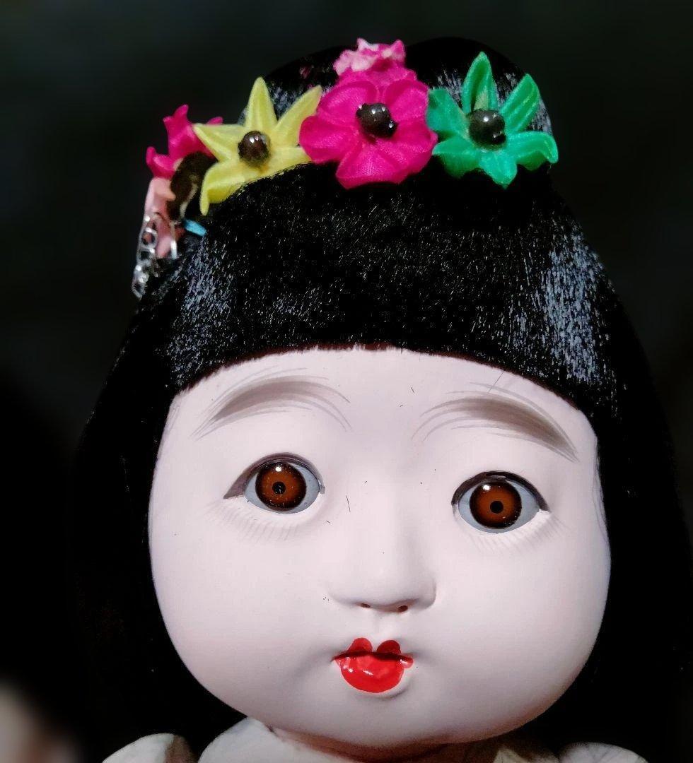 お座り人形　未使用 男女ペア　倉庫保管品　昭和　胡粉入れ目　箱入り