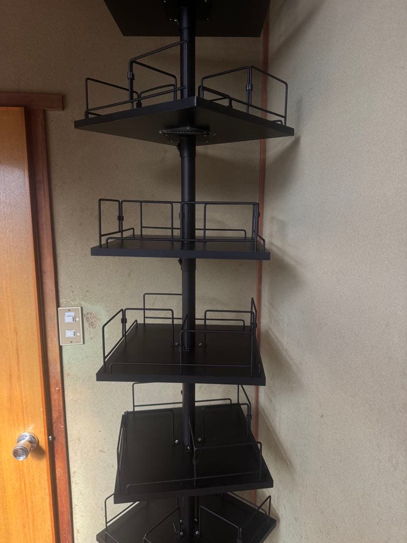 山善(YAMAZEN) 本棚 突っ張り 回転 大容量 全体耐荷重120kg