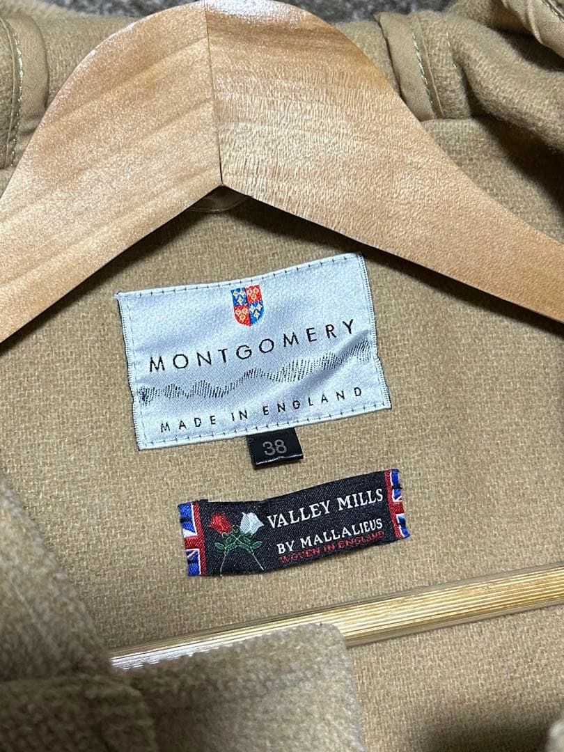 MONTGOMERY ベージュ ダッフルコート 38 ヘリンボーン
