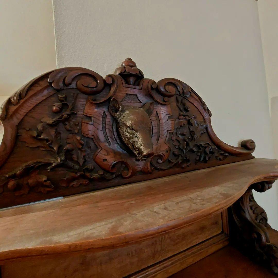 家具 アンティーク ヴィンテージ フランス カップボード 棚 動物ワイルド 高級