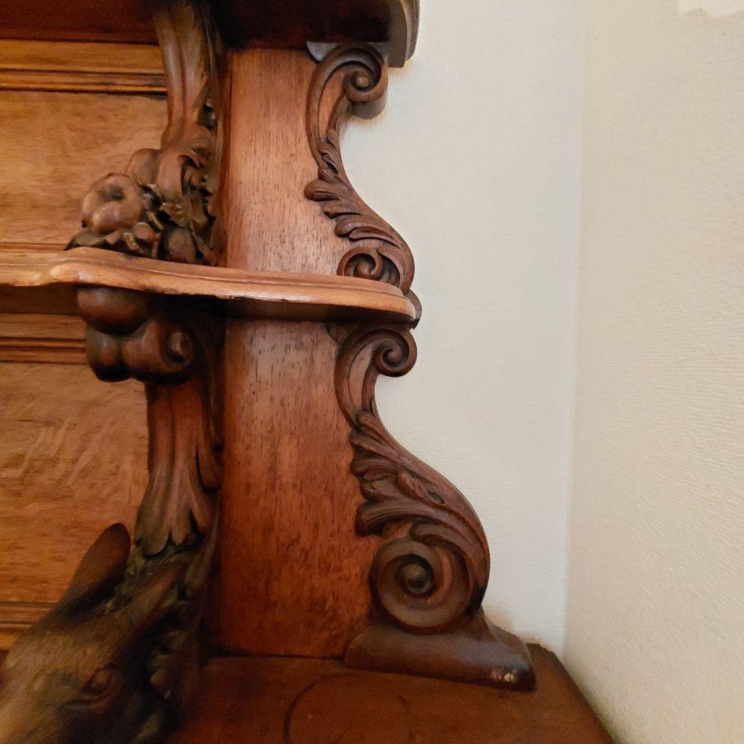 家具 アンティーク ヴィンテージ フランス カップボード 棚 動物ワイルド 高級