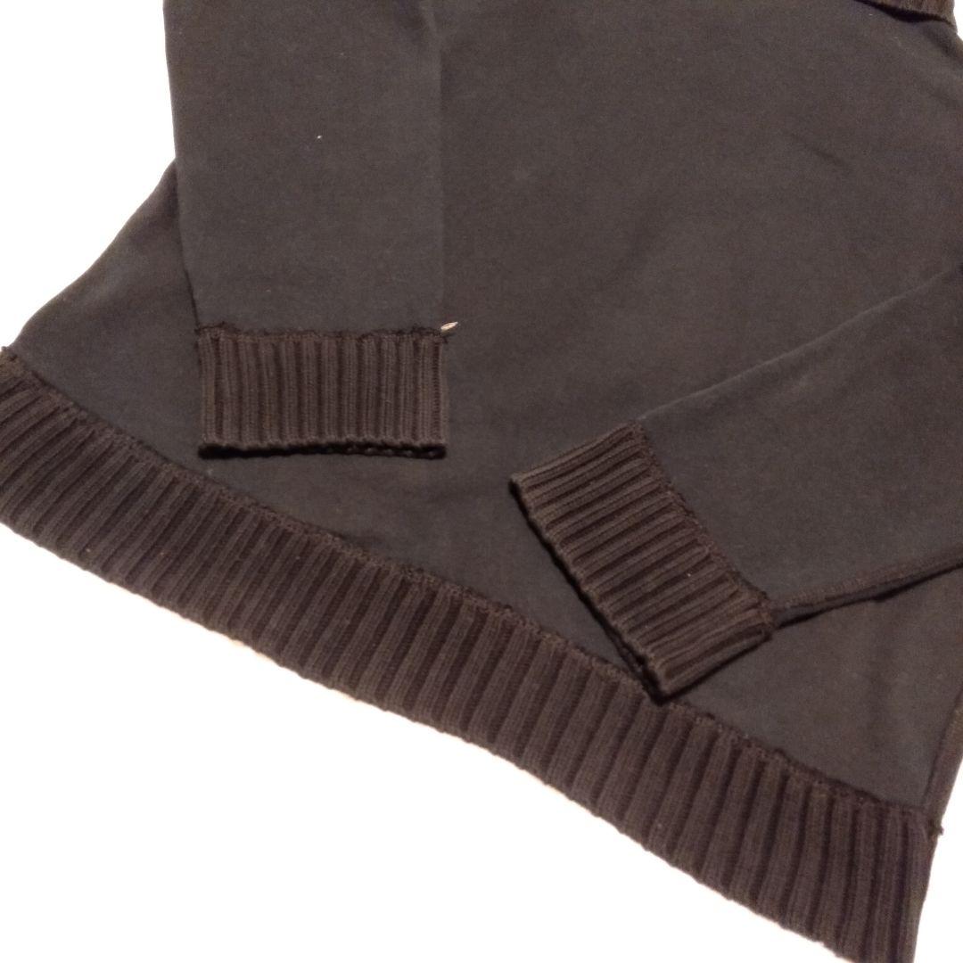 希少【ポロバイラルフローレン】ステッチ＆レザー装飾　黒 ショールカラースウェット