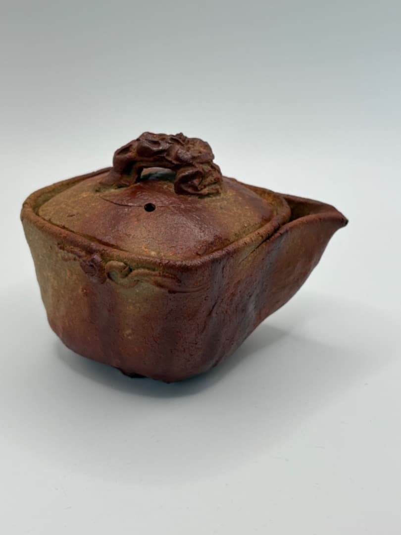 森風来作　備前手捻り角宝瓶