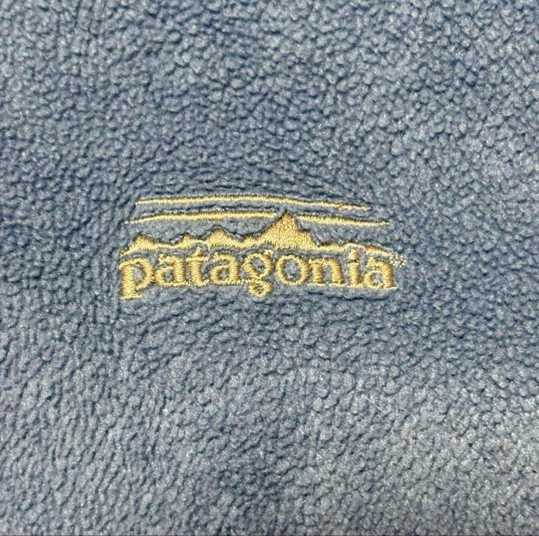 パタゴニア 00年 usa製 フライヤーフリースベスト 刺繍ロゴ 水色 M 希少