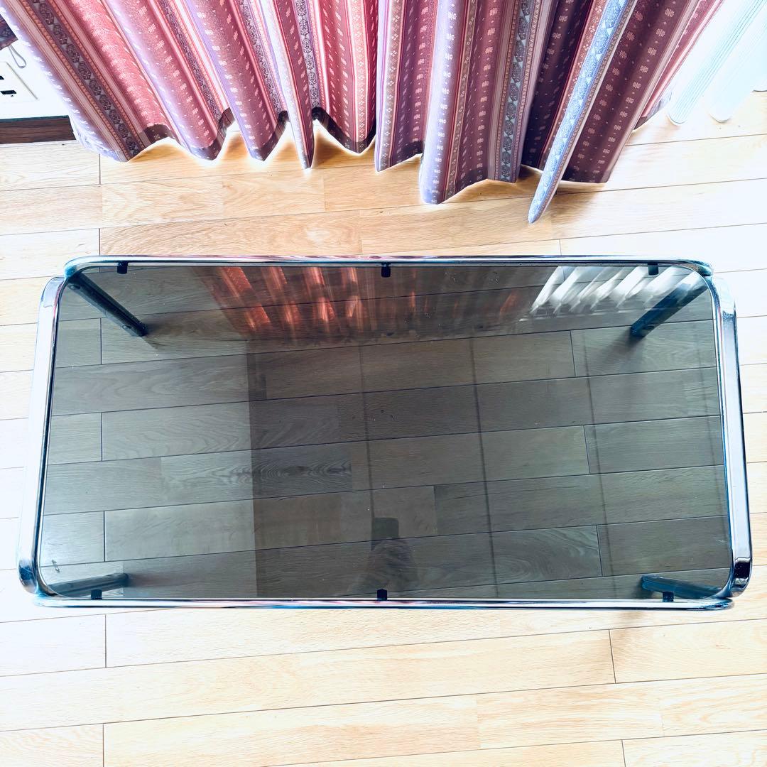 【昭和レトロ】80年代　ガラステーブル　大　ビンテージ