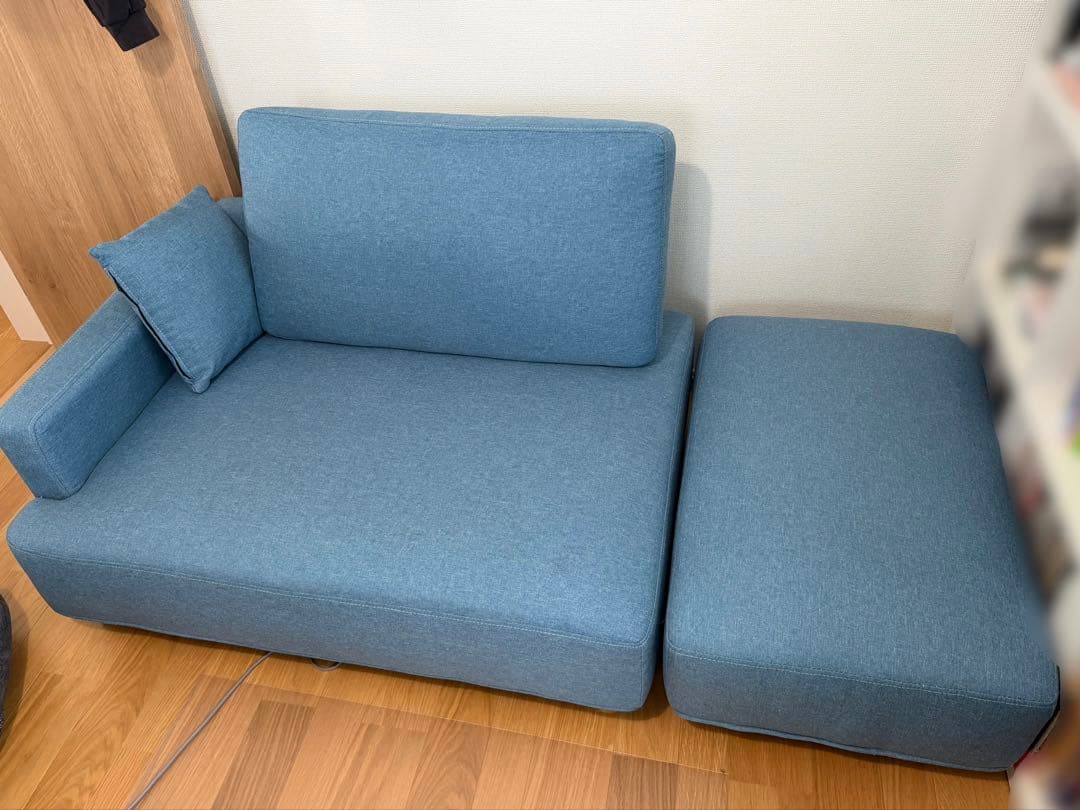 水色 2人掛けソファ