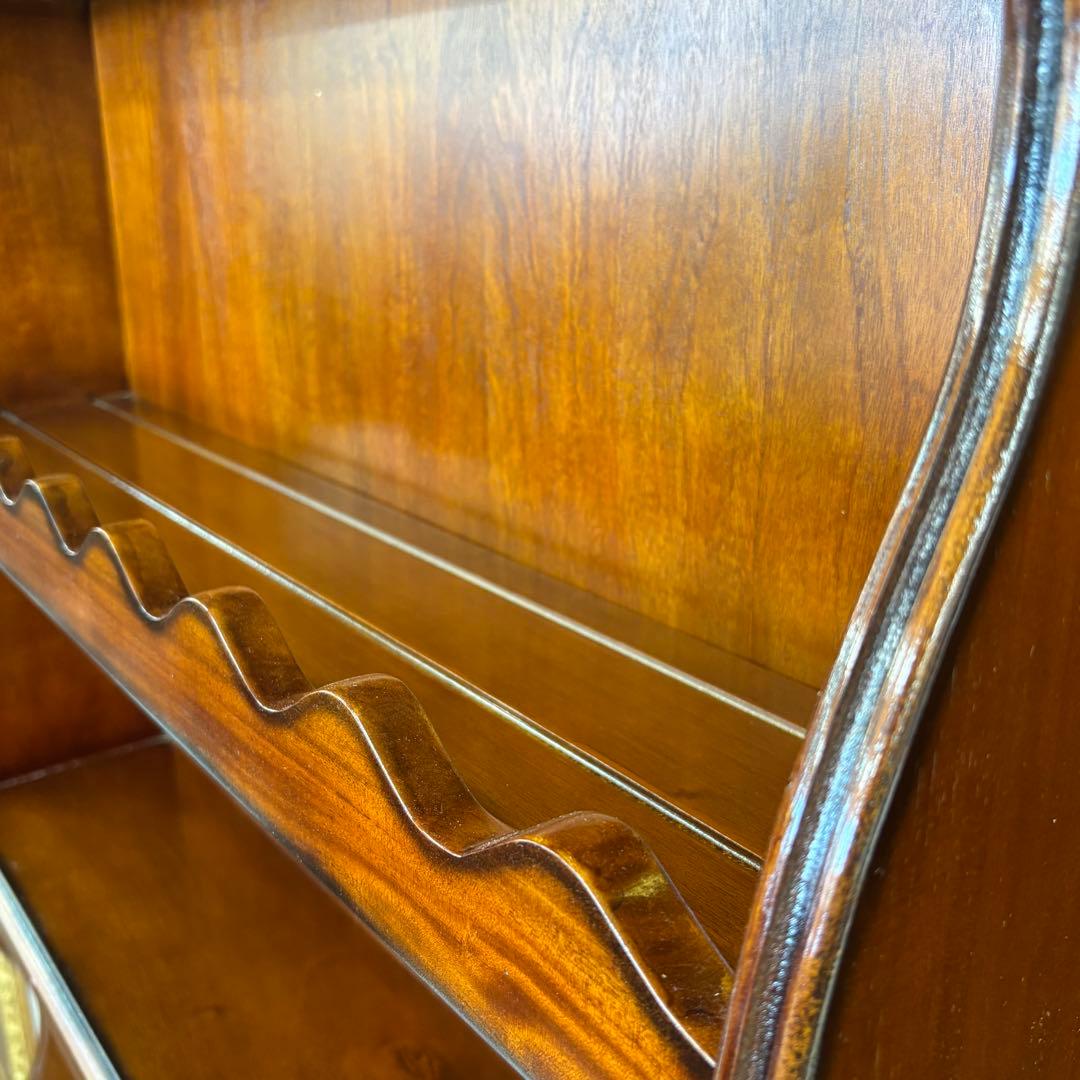 マホガニー 飾り棚 3段シェルフ アウトレット品 置くだけ アンティーク調