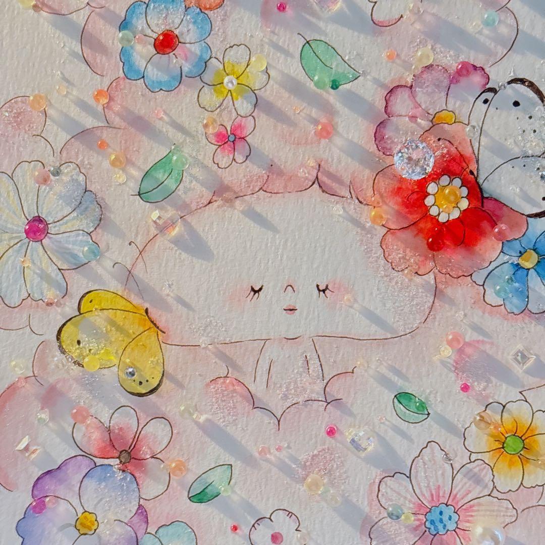 イラスト　グラスアート　水彩画　原画