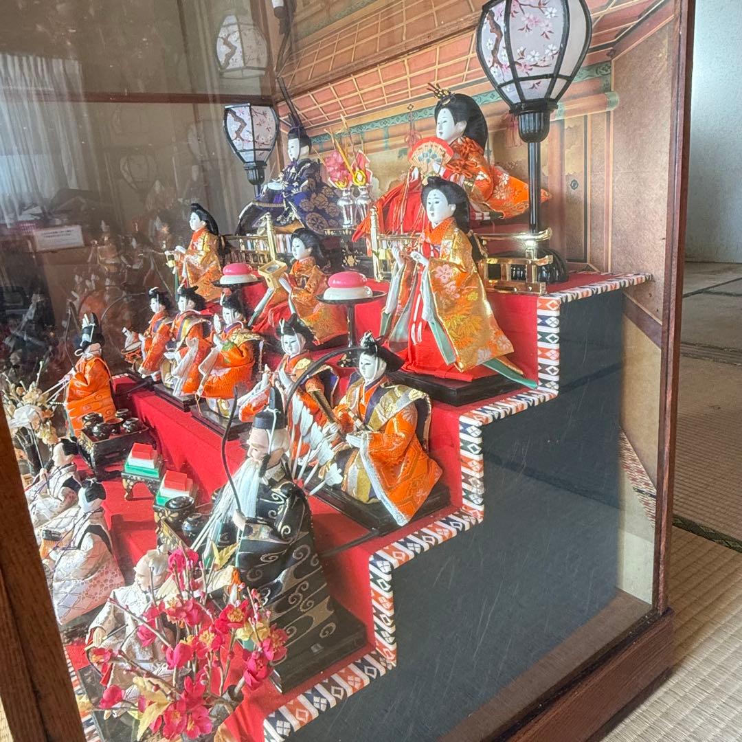 伝統的 雛人形セットガラスケース付き特製品おひなさま 親王飾りケース入三五15人