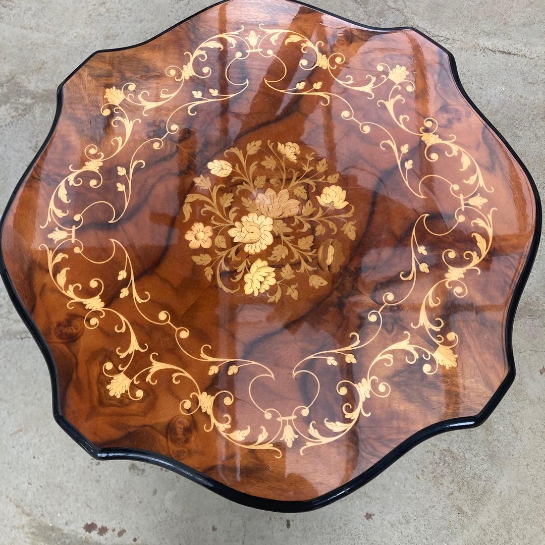 ニ*ん様 イタリア製 象嵌 ティーワゴン 2段 西洋 アンティーク