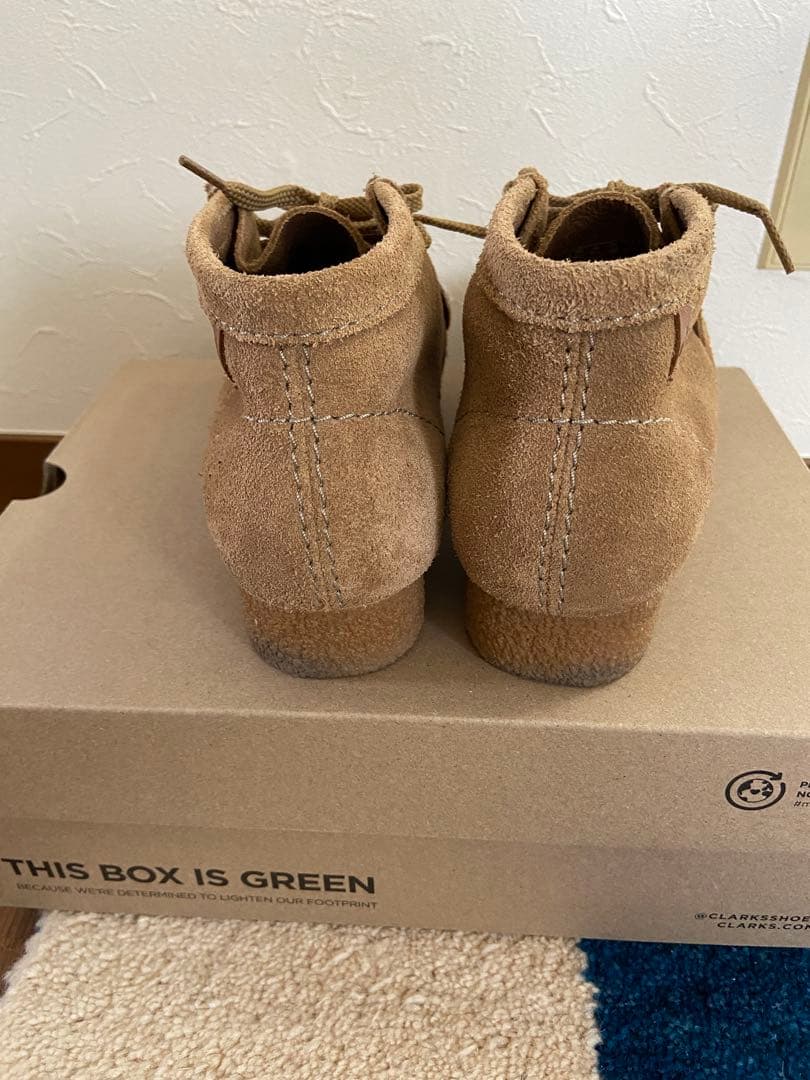 【クラークス】値下げ☆美品ワラビーブーツ モカシン メンズ　24.5 ベージュ
