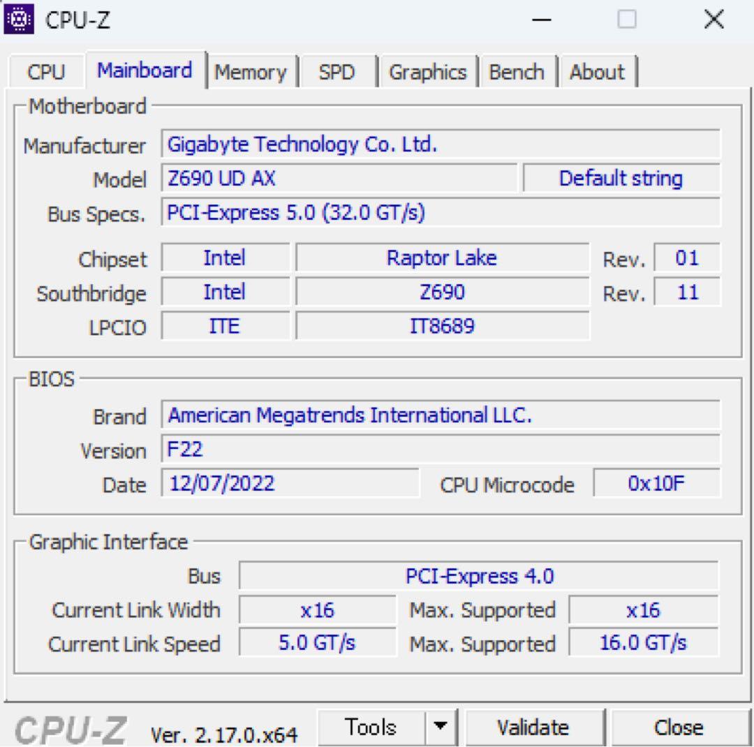 GIGABYTE Z690 UD AX（DDR5）＋Core i5-13600K