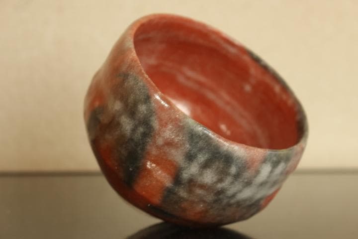 茶道具　楽吉左衛門　十三代目　惺入　赤茶碗／楽　覚入　極め　共箱・仕覆付き