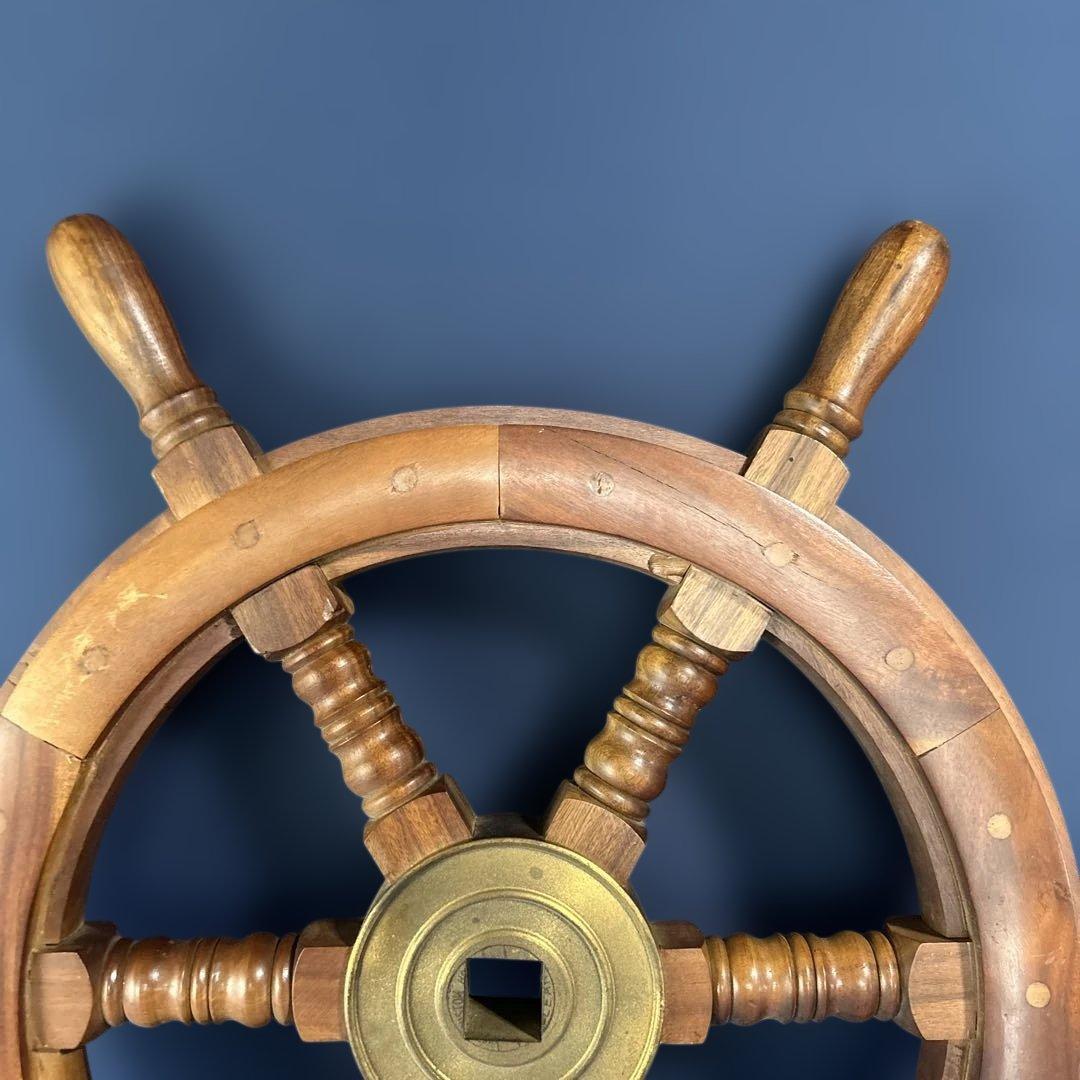 木製 舵輪　ラット　約60.5cm