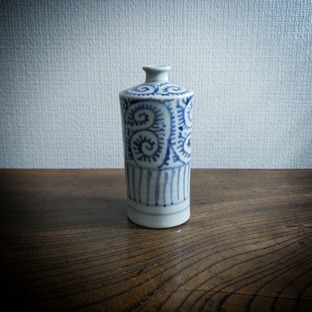 蝋燭徳利　蛸唐草　染付　江戸　古伊万里　一輪挿し　花器　花瓶