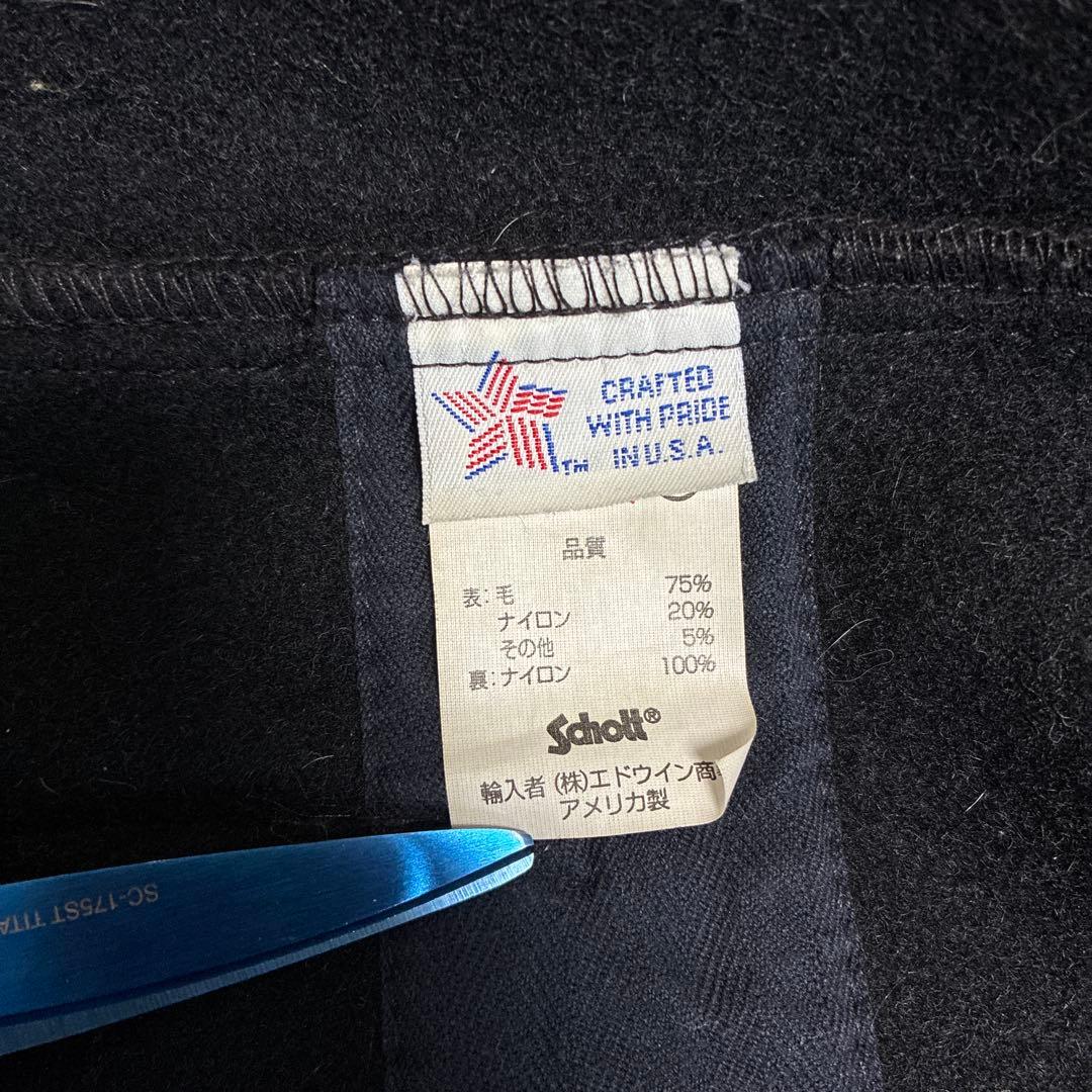 Schott nyc ISEYA 黒 ダッフルコート アメリカ製　Lサイズ