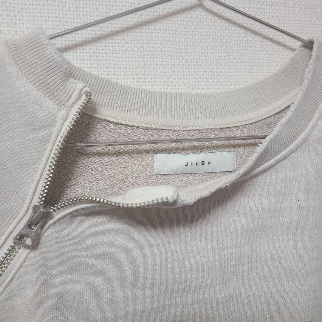 JieDa ジエダ 23AW DAMAGE ZIP OVER SWEATCREW