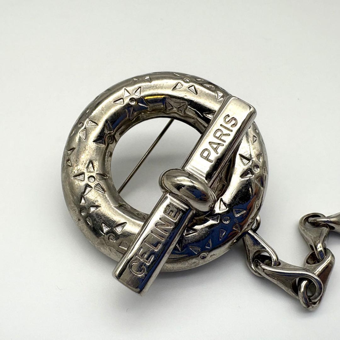 CELINE セリーヌ ブローチ ヴィンテージ ツイスト スターボール シルバー