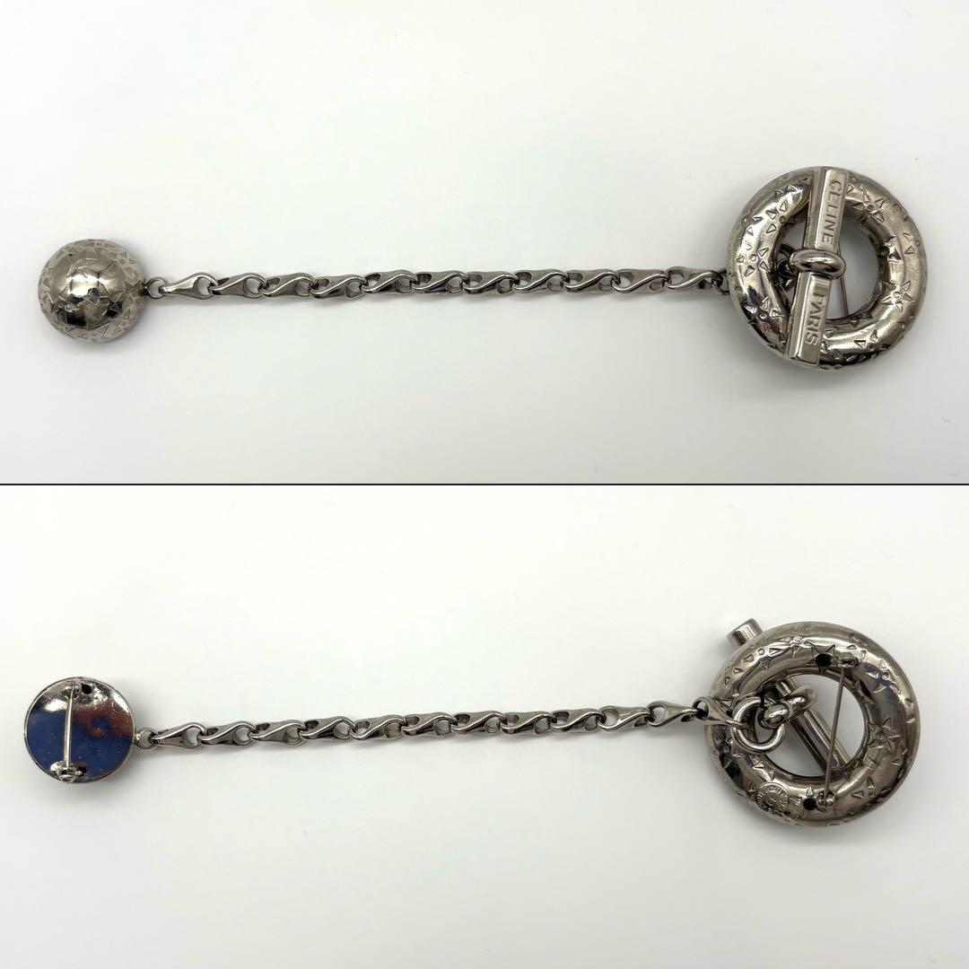 CELINE セリーヌ ブローチ ヴィンテージ ツイスト スターボール シルバー