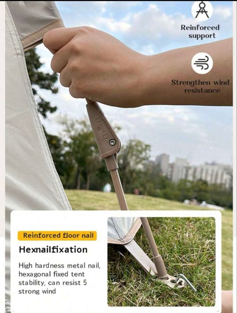 キャンプ用アウトドアテント、3-5人用、 組み立て不要、日射しや風に強く