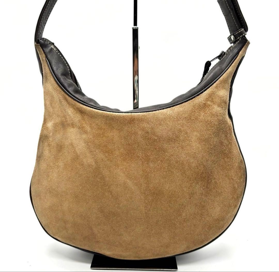 美品LOEWE ロエベ ワンショルダーバッグ アナグラム ロゴ型押し スエード