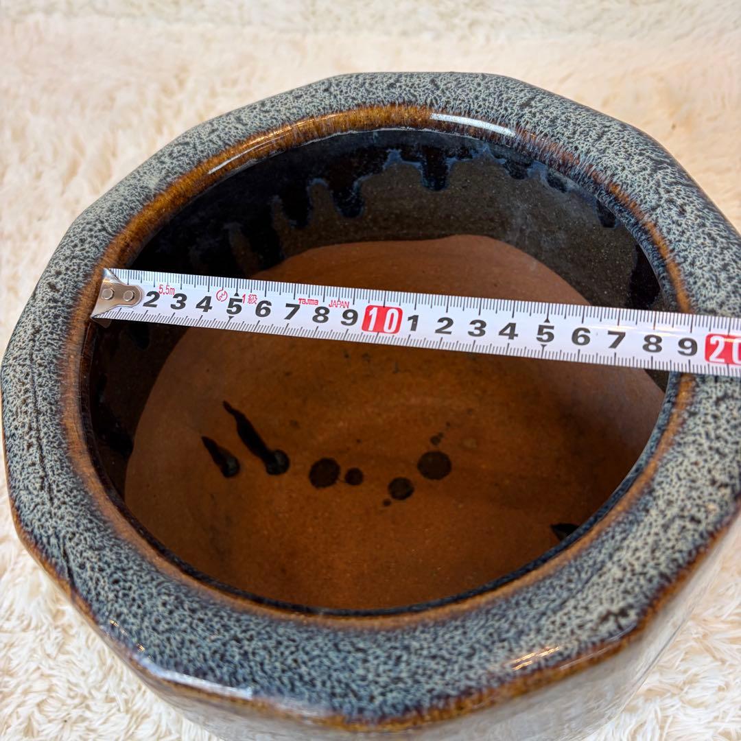 海鼠釉 火鉢 植木鉢 睡蓮鉢 メダカ鉢 鉢カバー 昭和レトロ アンティーク 陶器