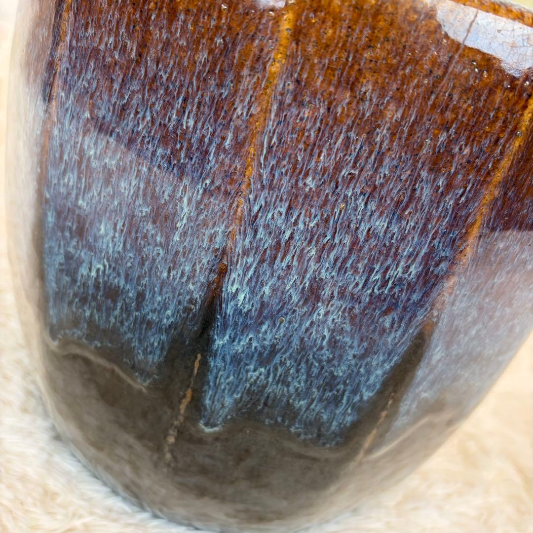 海鼠釉 火鉢 植木鉢 睡蓮鉢 メダカ鉢 鉢カバー 昭和レトロ アンティーク 陶器