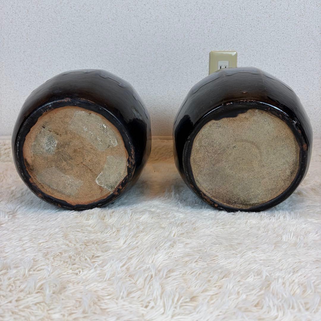 海鼠釉 火鉢 植木鉢 睡蓮鉢 メダカ鉢 鉢カバー 昭和レトロ アンティーク 陶器