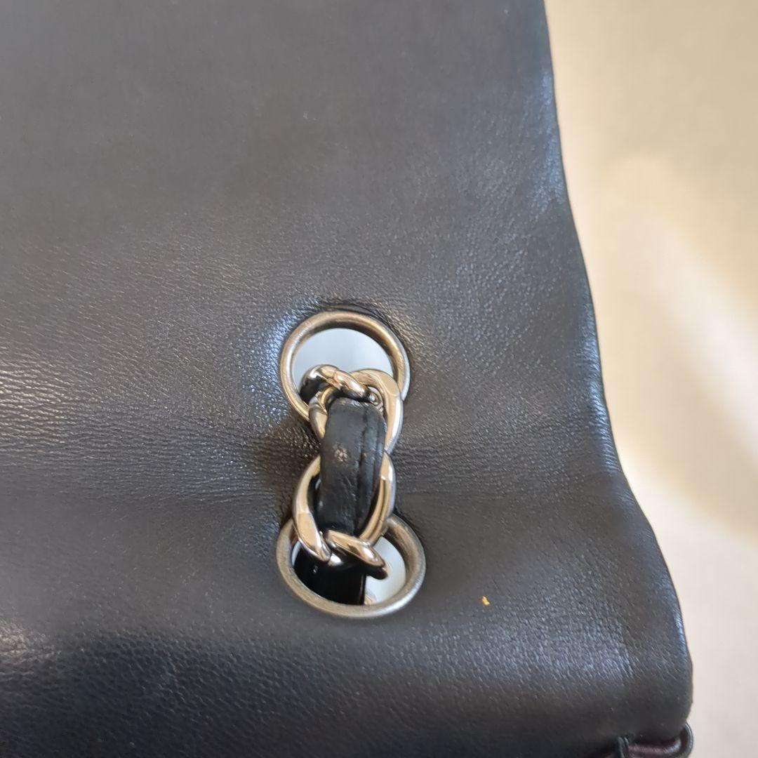 シャネル　デカマトラッセ　シングルフラップ　ダブルチェーンショルダーバッグ