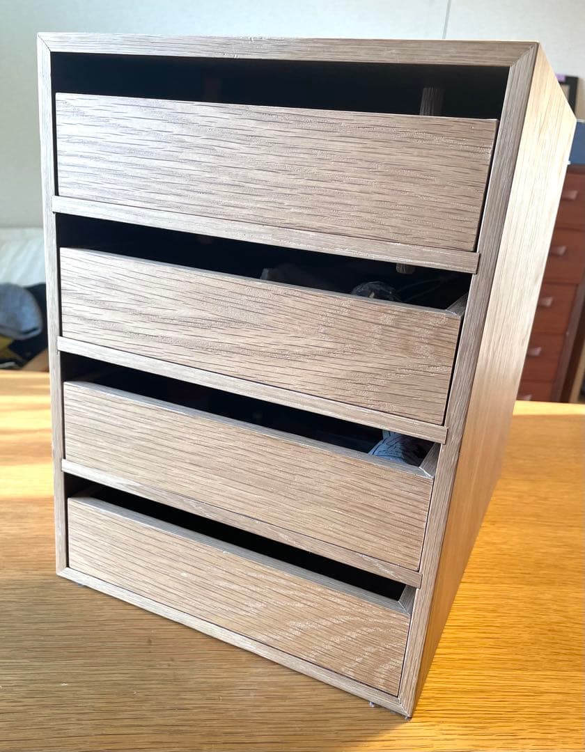 【無印良品】廃盤 小引き出し 4段 オーク材 ステンレスシェルフ用　美品