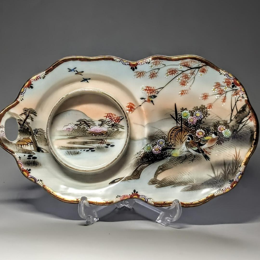 オールドニッポン スナックセット カップ＆ソーサー 　エッグシェル　白釉盛上