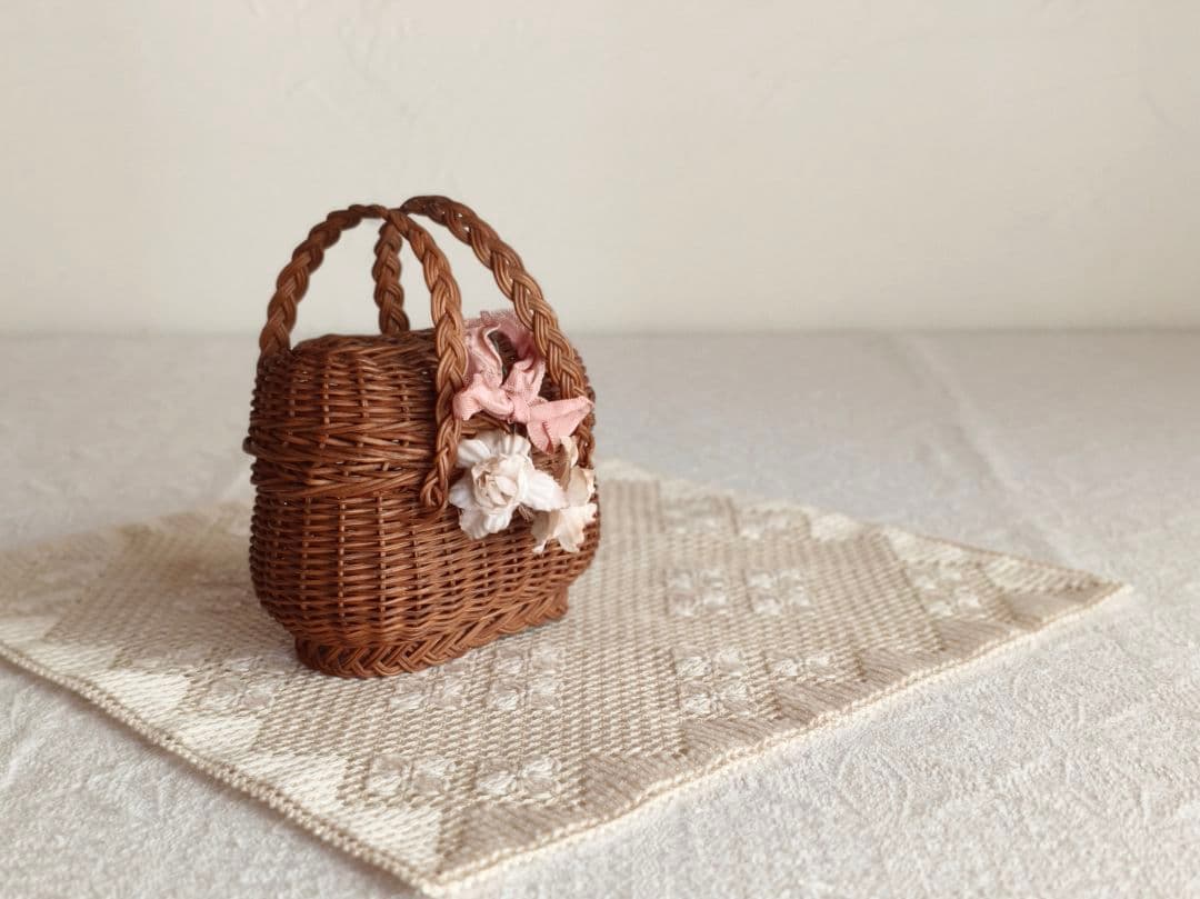 【プップさま】antique doll panier ❀ 小さなバスケット カゴ