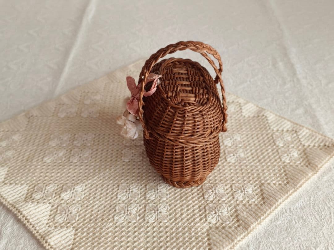 【プップさま】antique doll panier ❀ 小さなバスケット カゴ
