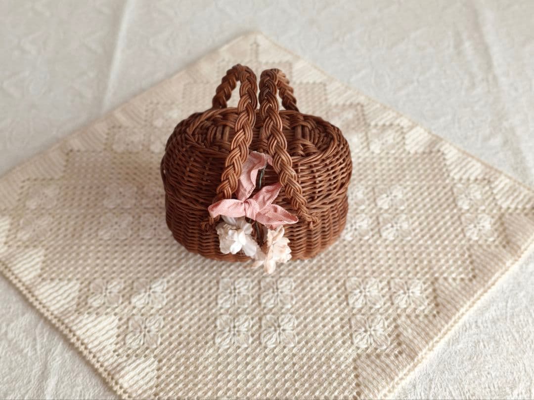 【プップさま】antique doll panier ❀ 小さなバスケット カゴ