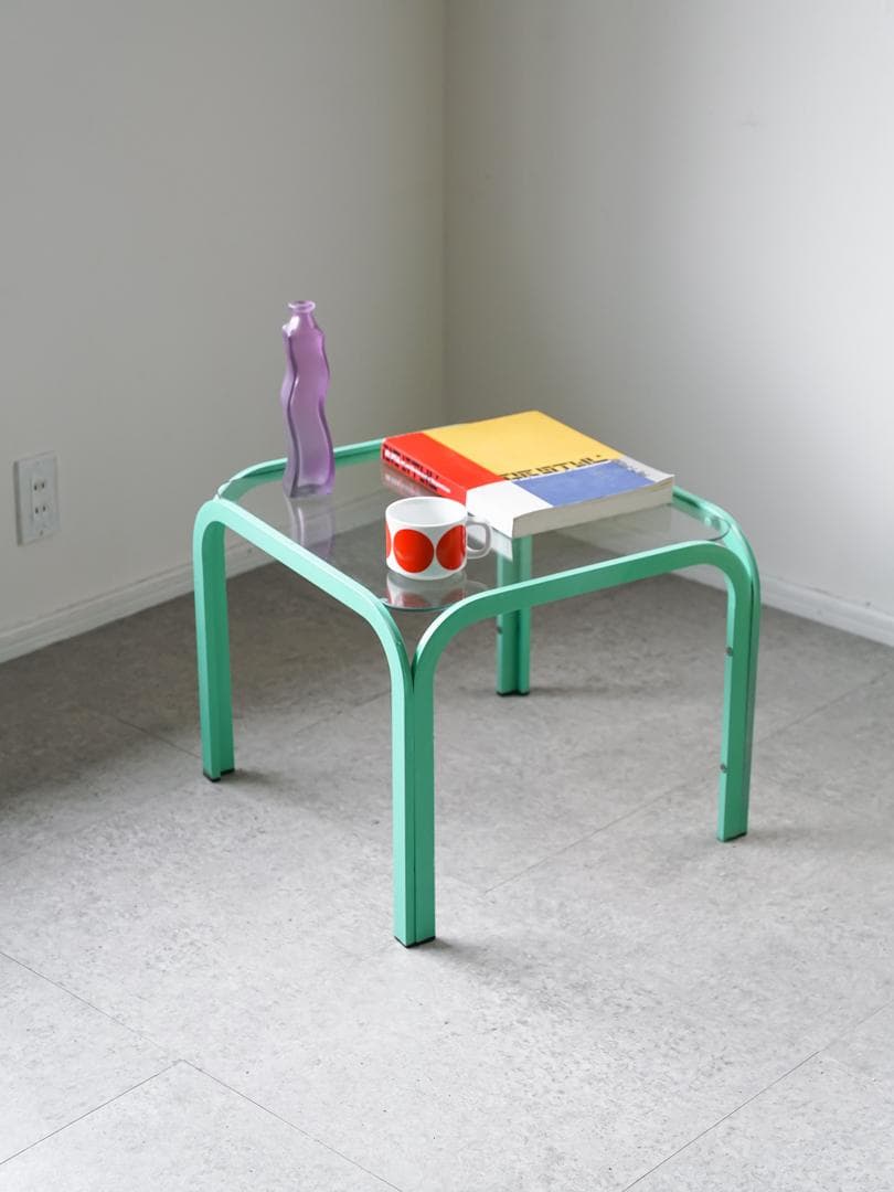 ポストモダン コーヒー ローテーブル ガラストップ 昭和レトロ モダン