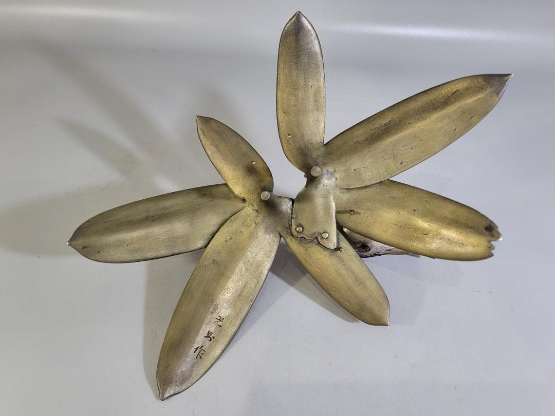 DT368 銅製 瑞雀笹 置物 共箱