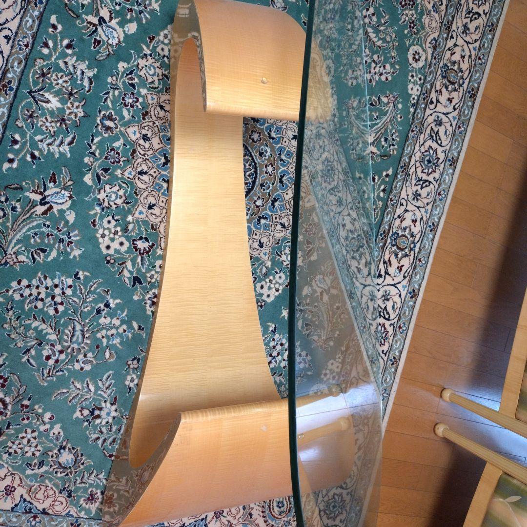 松創 ソファーテーブル センターテーブル ローテーブル ガラス シカモアメープル