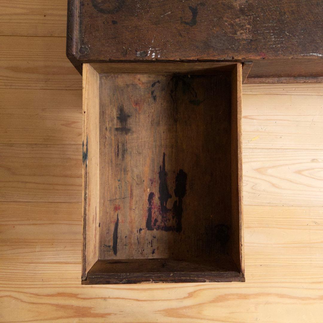 古道具 小引き出し付き 文机 ローデスク 木製