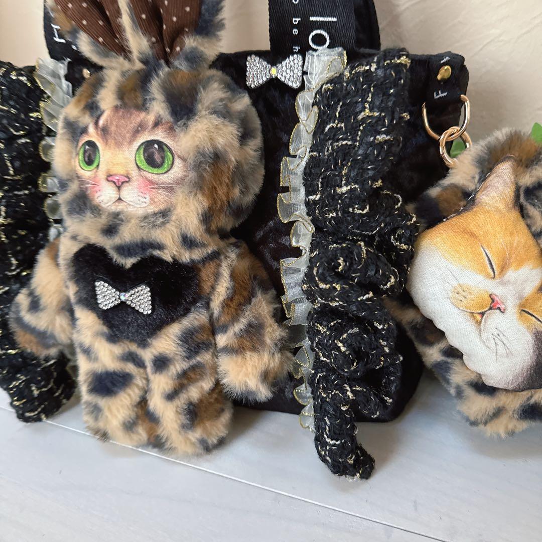 さ*ー様 コヤンイサムチョン♡豹柄うさリトルサンダーちゃんのベルベットトートバッ