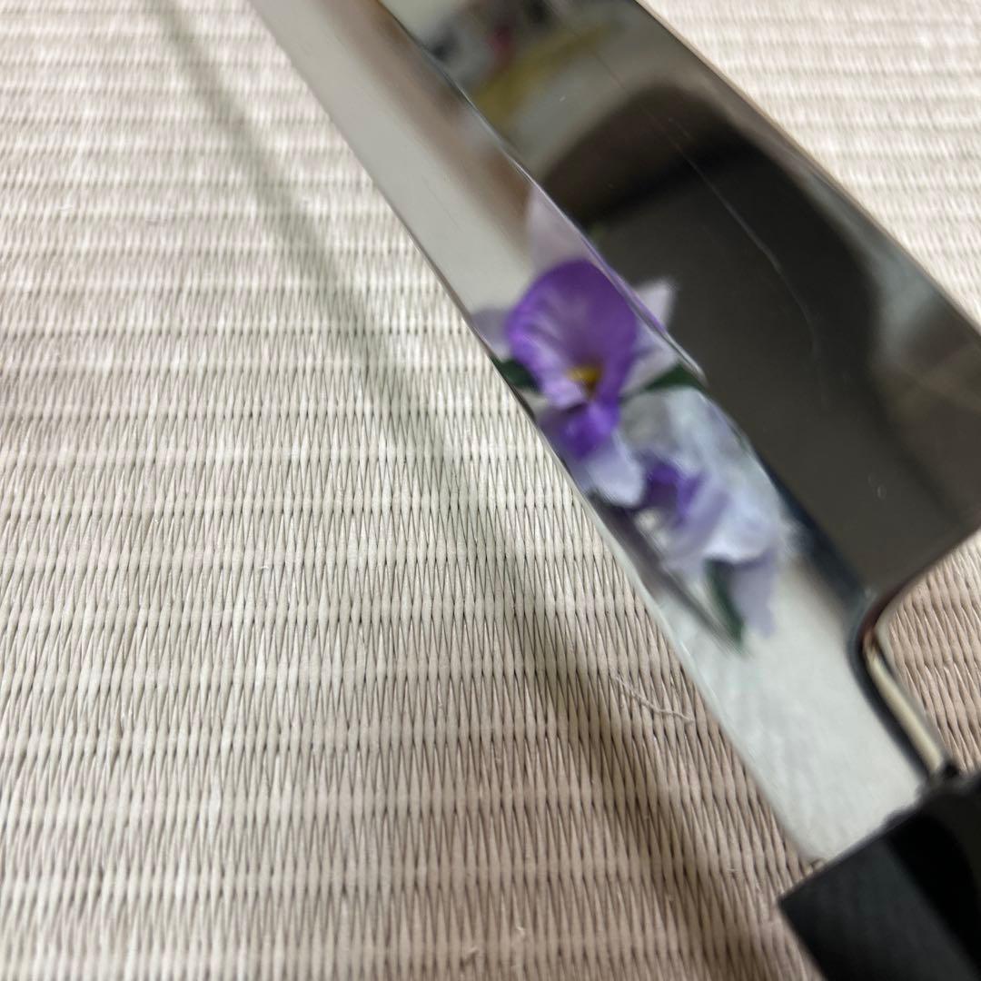 鏡面　切り付け　本焼　柳刃　包丁　和包丁　V金10号　鬼反り　黒檀八角柄