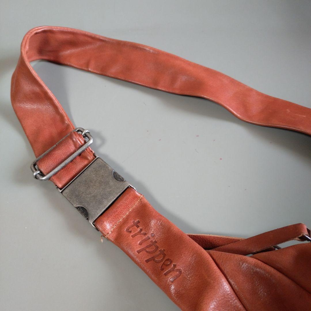 美品trippen] Snakebelt L ( タン）トリッペン　ボディバッグ