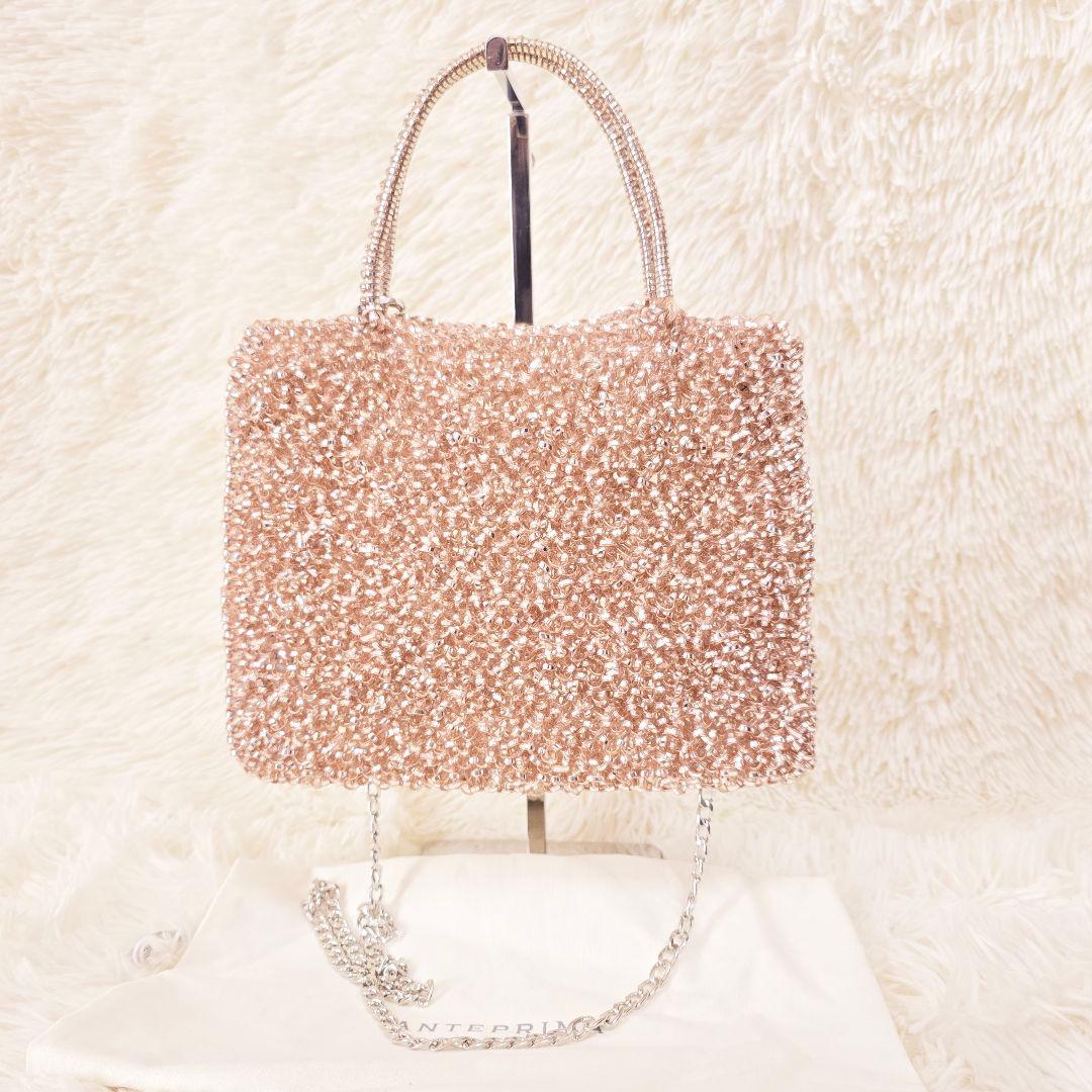 きつねちゃん様✨アンテプリマ ローズ シルバー ミディアム ショルダーバッグ