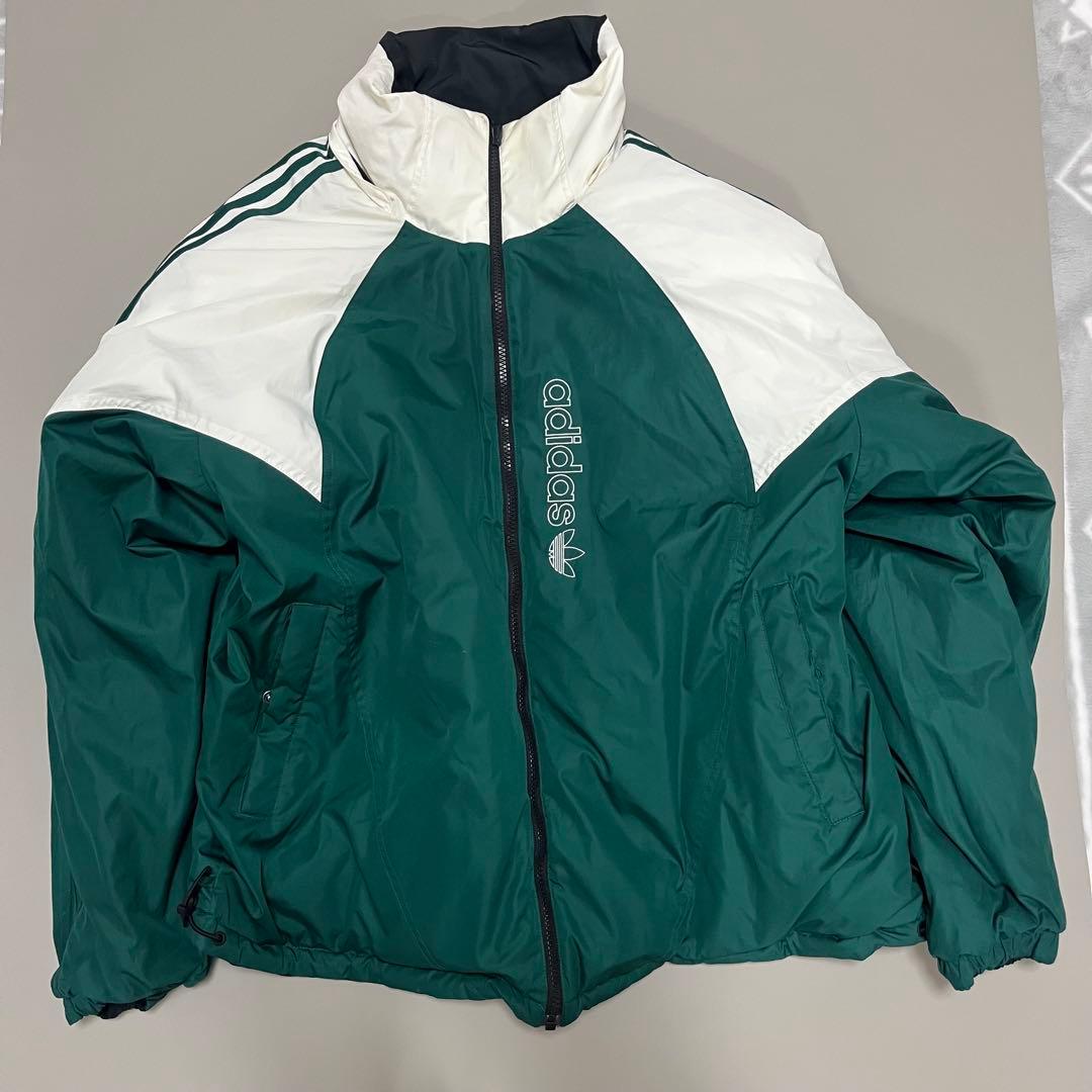 【寒波到来】アディダス リバーシブル ダウンジャケット ホワイト XL
