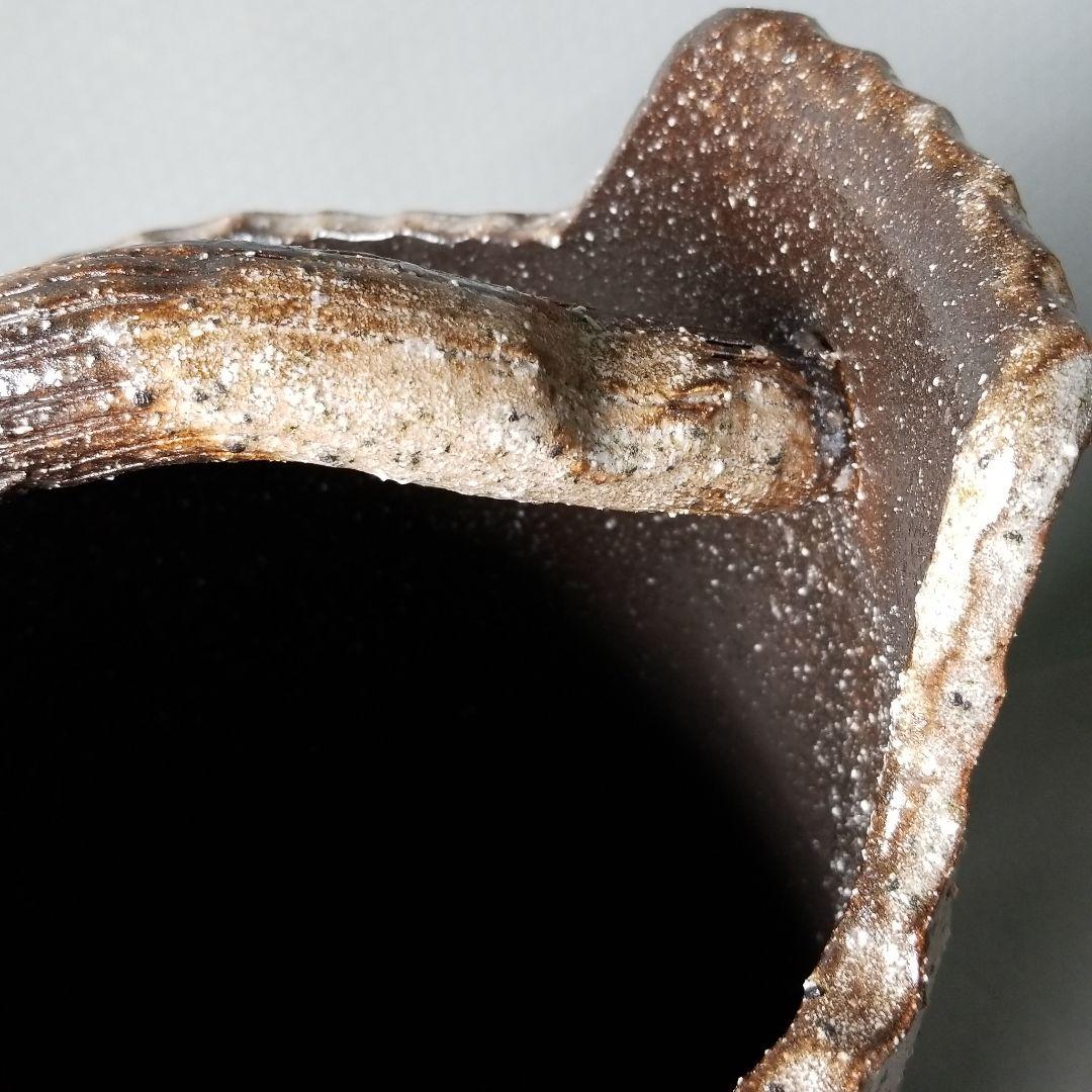 信楽焼傘立て  手付き窯変 高さ４２cm