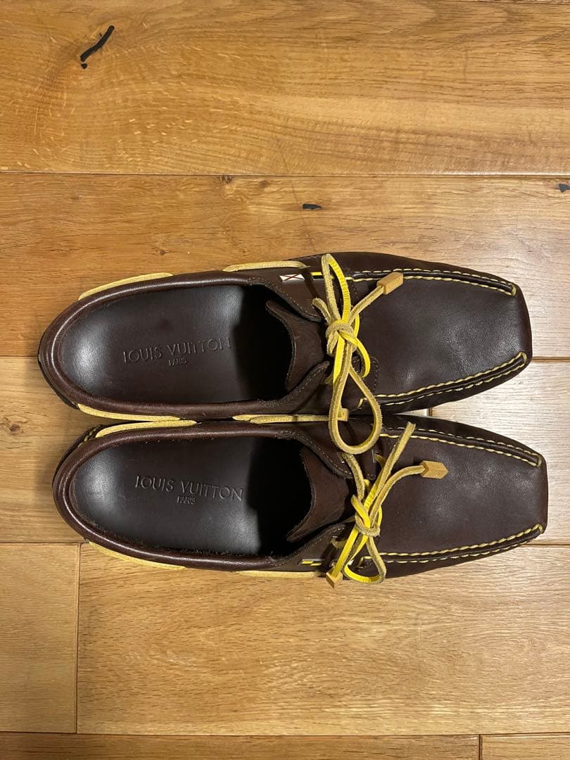 48.1014syルイヴィトン カップ レザー デッキシューズ 革靴