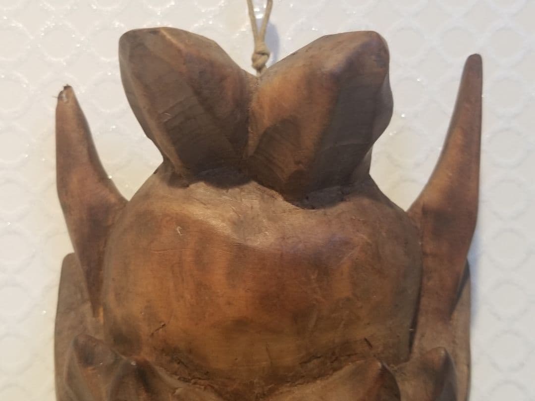 【新年セール】鬼滅の刃 儺舞面具 面具 時代物 骨董 蔵出し 木彫り 能面