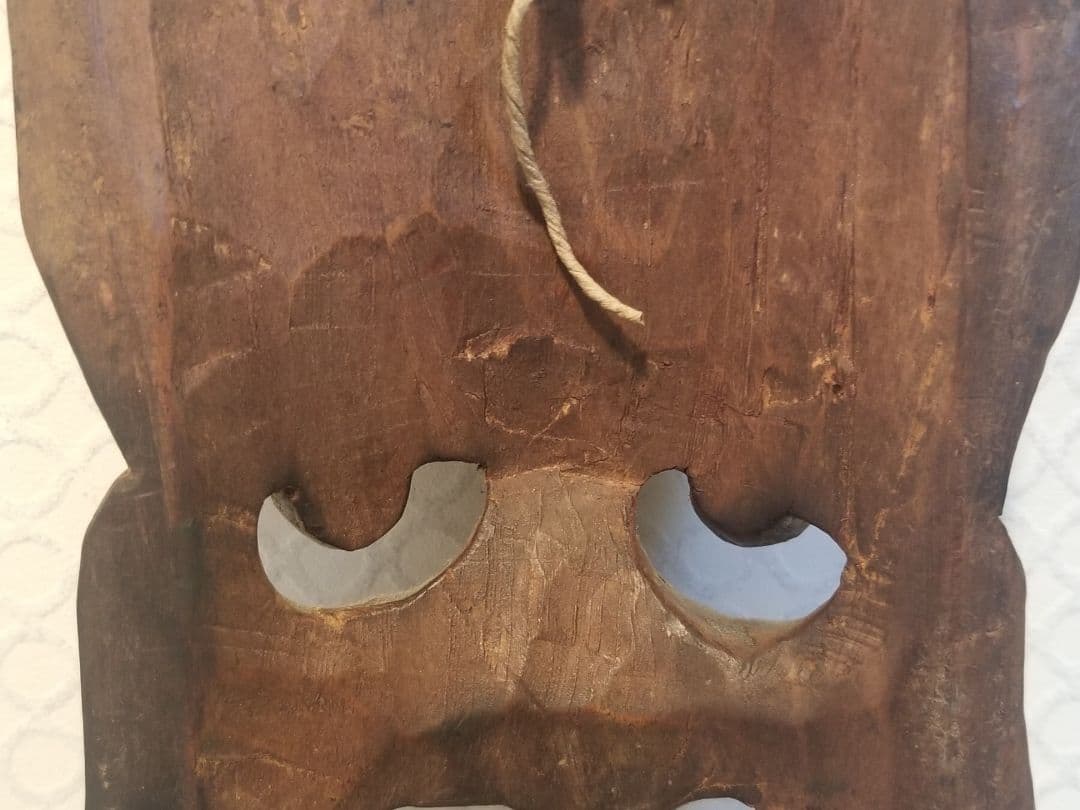 【新年セール】鬼滅の刃 儺舞面具 面具 時代物 骨董 蔵出し 木彫り 能面