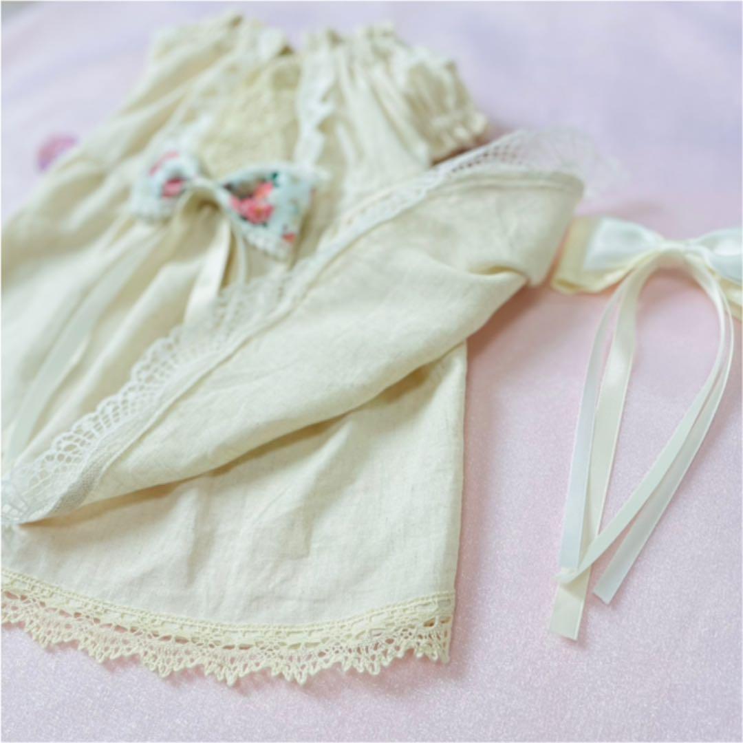 フレンチリネンのペチコートワンピ　∞TuTu∞    犬服　ハンドメイド