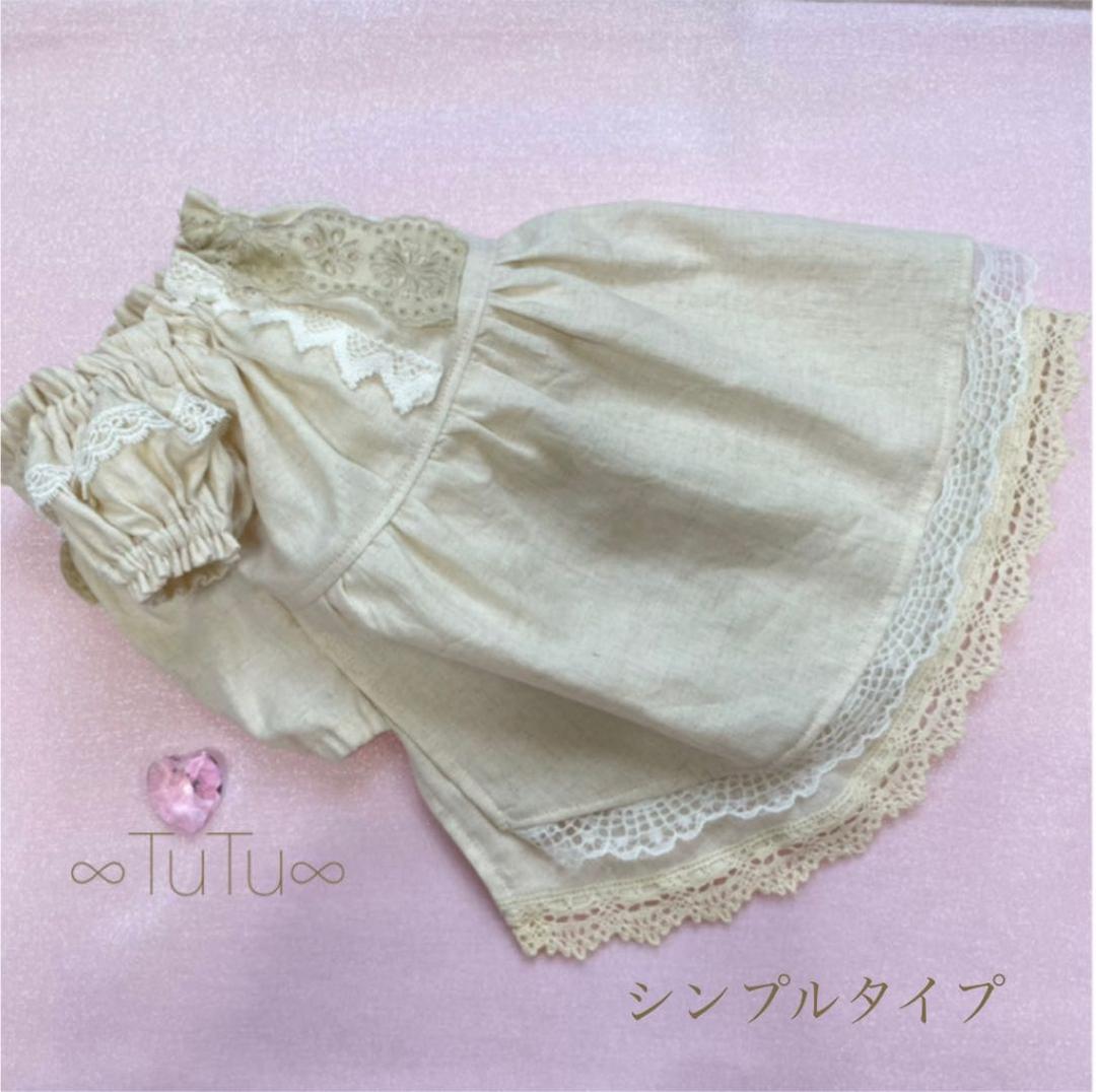 フレンチリネンのペチコートワンピ　∞TuTu∞    犬服　ハンドメイド