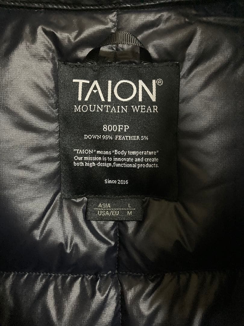 TAION 800FP ダウンジャケット ブラック L